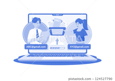 Email attachments facilitate file sharing. Email attachments facilitate file sharing. 124527790