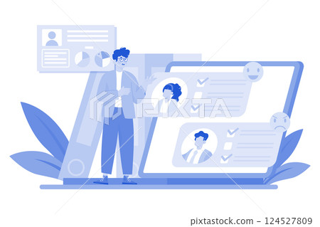 Organizations assess employee satisfaction. 124527809