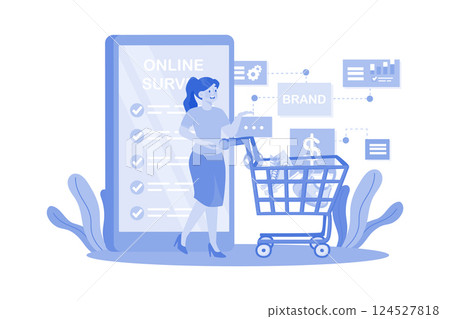 Surveys measure customer loyalty and brand perception 124527818