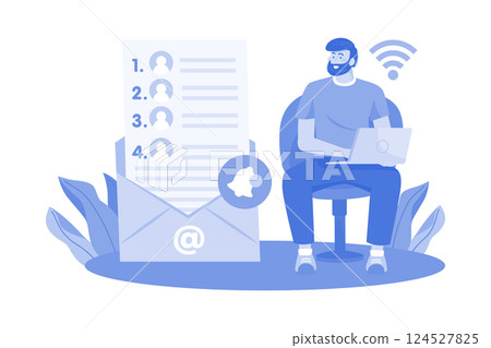 Users create and manage contact lists. 124527825