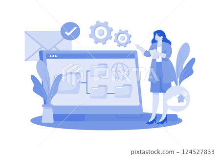 Users create and manage folders for organization. 124527833