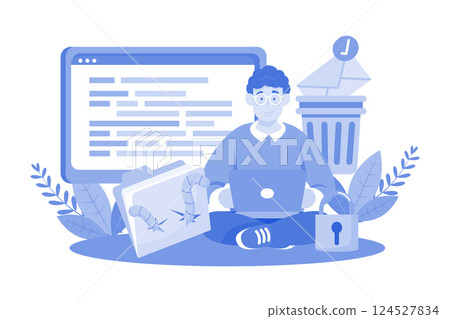 Email service offers advanced spam and virus protection. 124527834