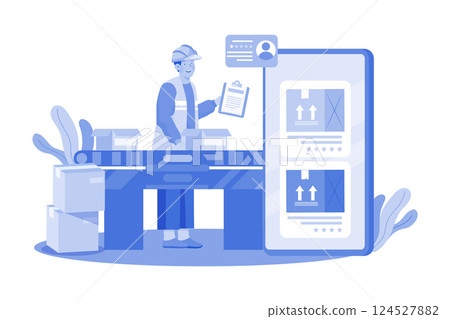 AI optimizes supply chain and logistics. 124527882