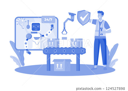 AI improves efficiency in various industries. AI improves efficiency in various industries. 124527898