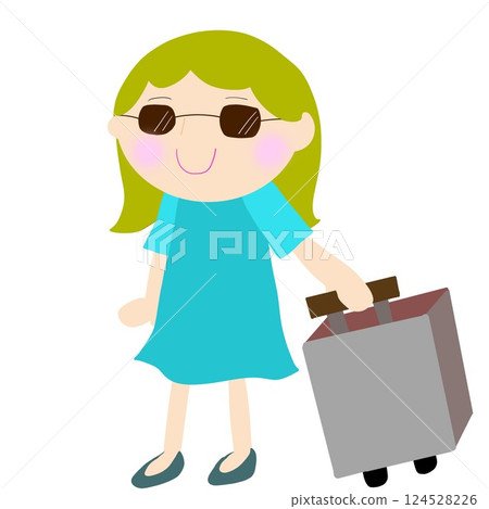 A woman with a carry bag 124528226