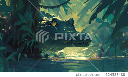 青池裡的鱷魚 124528488