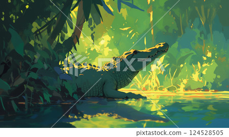 青池裡的鱷魚 124528505