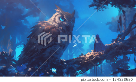Forest owl 124528680