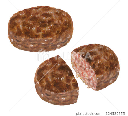 Juicy hamburger illustration Juicy hamburger illustration 124529355
