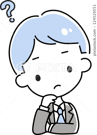 穿著西裝的男人思考的插圖 124529551