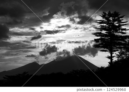 Mount Asama as seen from the former Usui Pass observation deck in Karuizawa, Nagano Prefecture Mount Asama as seen from the former Usui Pass observation deck in Karuizawa, Nagano Prefecture 124529968