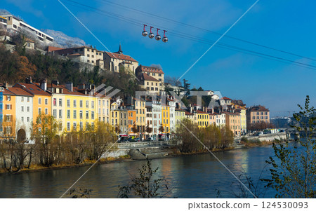 Cable car is transportation landmark of Grenoble in France Cable car is transportation landmark of Grenoble in France 124530093