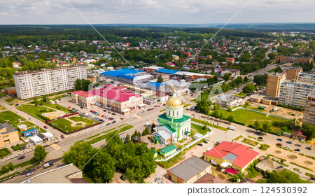 Aerial view of Ozyory with Holy Trinity Church Aerial view of Ozyory with Holy Trinity Church 124530392