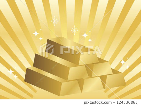 Gold bar Gold bar Gold Money Finance Business Frame Background Wallpaper Illustration material 124530863