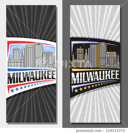 Vector vertical layouts for Milwaukee Vector vertical layouts for Milwaukee 124531373