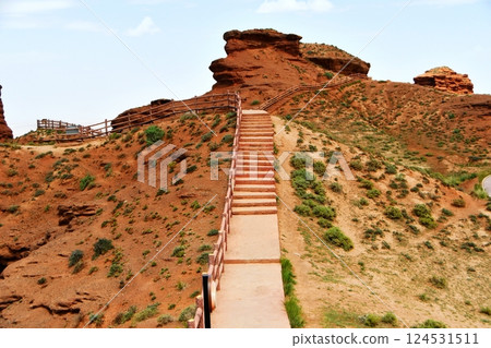 Photo of Danxia Landform in Gansu Province, China Photo of Danxia Landform in Gansu Province, China 124531511