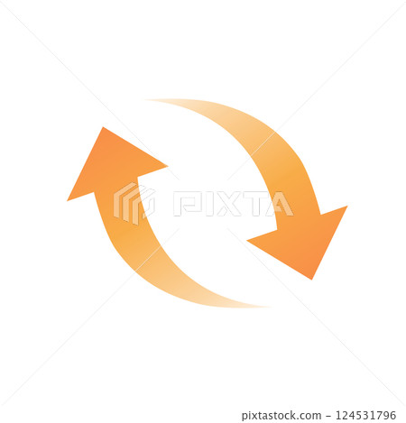 Stock Illustration: Stylish arrow with gradient that expresses two-way repetition Business Simple 124531796