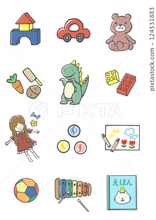 一套適合小孩的各種玩具 124531883
