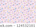 柔和的花卉圖案 124532101