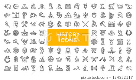 History Icons Set 124532117