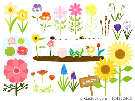 華麗的花園插圖素材集 124532406