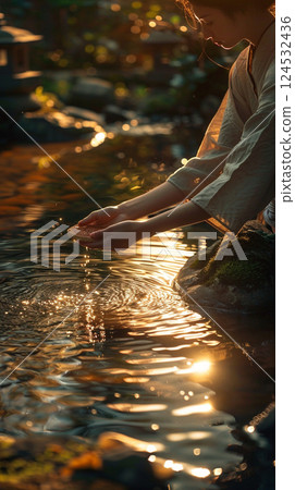 美麗的河流和洗豆場 美麗的河流和洗豆場 124532436