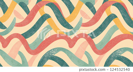 Stylish and colorful seamless pattern with a vintage feel Stylish and colorful seamless pattern with a vintage feel 124532540