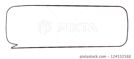 簡單的語音氣泡,手繪線條風格,水平圓角,尾部左側,單調 簡單的語音氣泡,手繪線條風格,水平圓角,尾部左側,單調 124532588