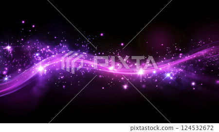 Fantastic background of pink and gold glittering lights and twinkling stars 124532672