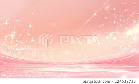 粉紅色和金色閃閃發光的燈光和閃爍的星星的夢幻背景 124532736