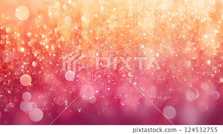 Fantastic background of pink and gold glittering lights and twinkling stars 124532755