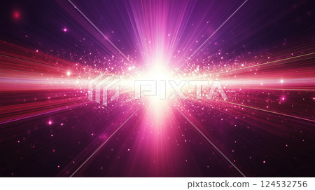 Fantastic background of pink and gold glittering lights and twinkling stars 124532756