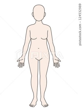 Woman's whole body, front 124532989