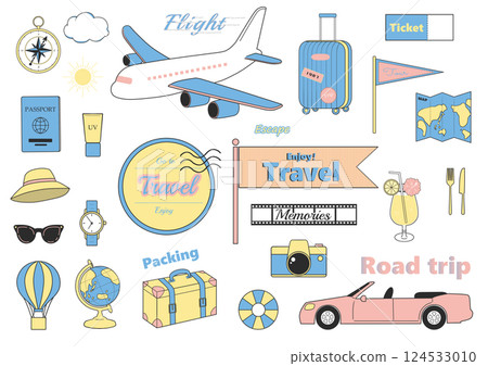 Travel related icon set 124533010