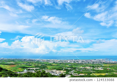 Okinawa Ishigaki Island Summer blue sky and panoramic view 124533088