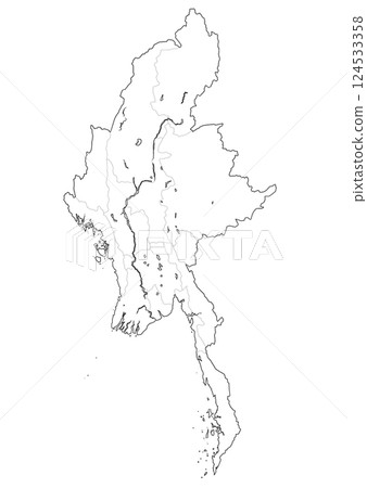 Blank map of Myanmar 124533358