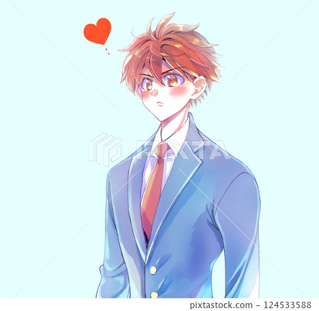 Serious-looking male student, love Serious-looking male student, love 124533588