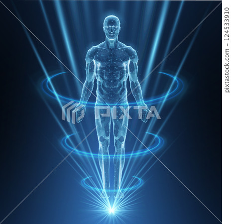 Human body. Abstract . Digital anatomy, Medical technology, Muscle structure. 124533910