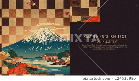 以富士山和格子圖案為特色的時尚單品 124533980