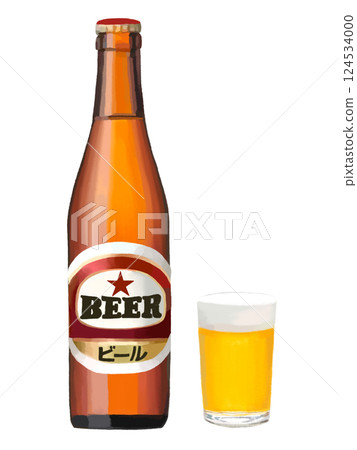 Beer bottle and beer cup Beer bottle and beer cup 124534000