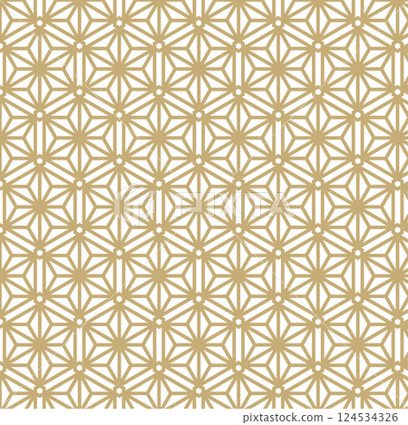 Asanoha pattern background material, swatch compatible, gold 124534326