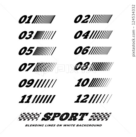 Dynamic lines in sports and data contexts blended. Vector illustration on white 124534332