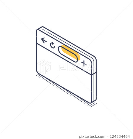 Isometric line icon of a web browser window design element 124534464