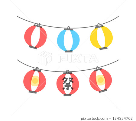 燈籠插畫,燈籠,紅燈籠,節慶,夏祭,裝飾,裝飾,節慶,攤位,夜攤,日式,日式風格,燈光 124534702