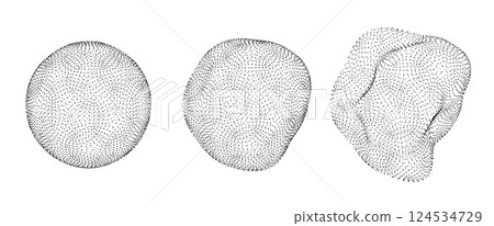 Abstract dot shapes set isolated on white Abstract dot shapes set isolated on white 124534729