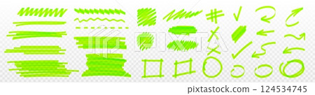 Highlight marker strokes set 124534745