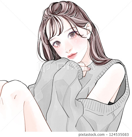 可愛又惹人喜愛的女人 124535083