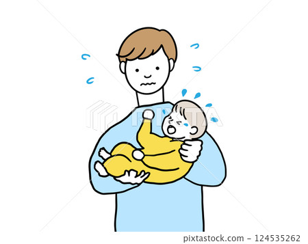 爸爸抱著一個嬰兒 爸爸抱著一個嬰兒 124535262