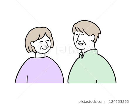 老年男女簡單人物 124535263