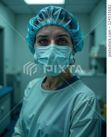 Healthcare professional in protective gear 124535682